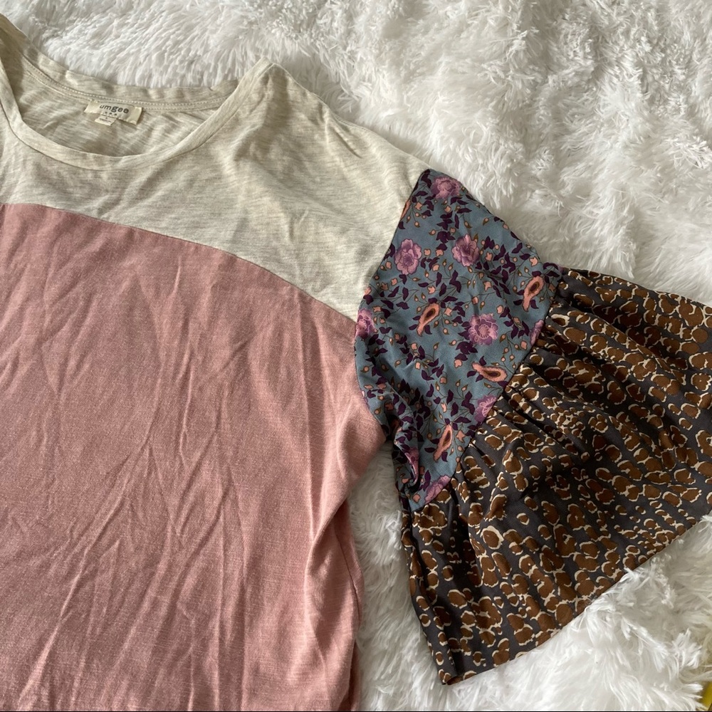 Umgee Boho Color Block Top. Sz Large - image 2